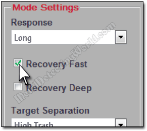 Checking Recovery Fast Bullet in Minelab XChange 2