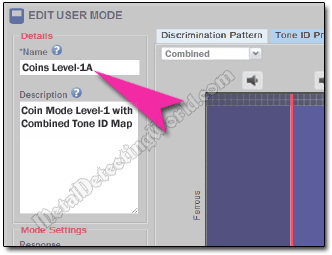 rename User Mode in Minelab XChange 2