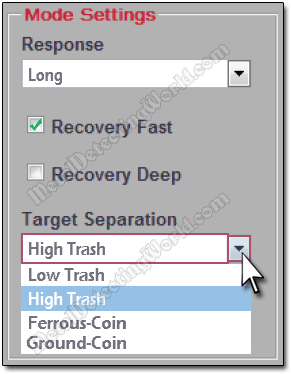 Target Separation Drop-Down Menu  in XChange 2