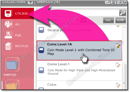 Transfer Edited User Mode from Minelab XChange 2 To CTX 3030 Metal Detector