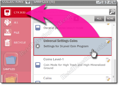 Transfer Adjusted Universal Settings from Minelab XChange 2 To CTX 3030 Metal Detector