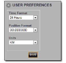 User Preferences Window