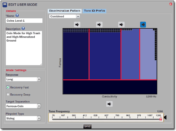 Editing Tone ID Profile Using Minelab XChange 2