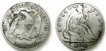 1876 Half Dollar Seated Liberty