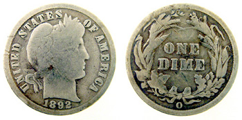 1892 Barber Dime