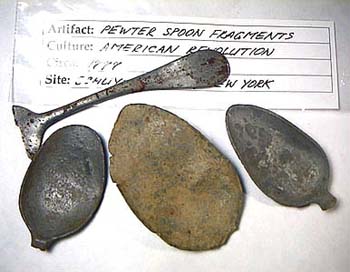 Colonial Pewter Spoon Fragments