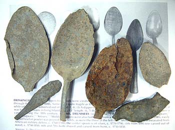 Colonial Pewter and Iron Spoon Fragments