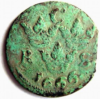 1666 One Sixth Ore(1),Carl XI,Sweden