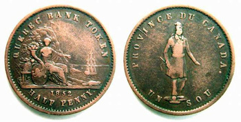 1852 Half Penny,Canada