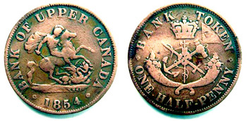 1854 Half Penny,Canada
