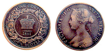 1861 1 Cent, Nova Scotia