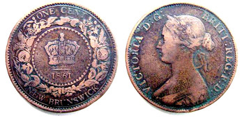 1861 1 Cent,New Brunswick