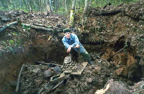 WWII Russian Dug-Out Exhumed