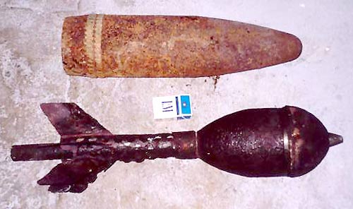 Artillery Projectile and Bomb