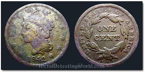 1842 Large Cent Young Head