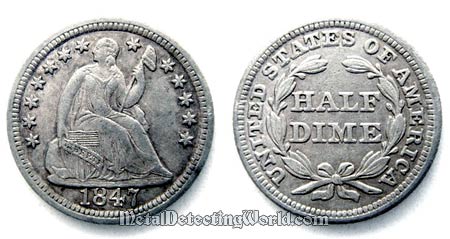 1847 Seated Liberty Half Dime