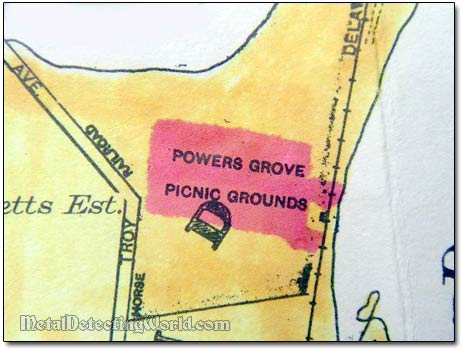 1929 Map Fragment with Picnic Grounds Indicated