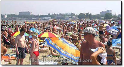 Crowded Blanket Zone on Beach
