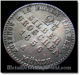 Silver Groschen Half-Cleaned by Brushing