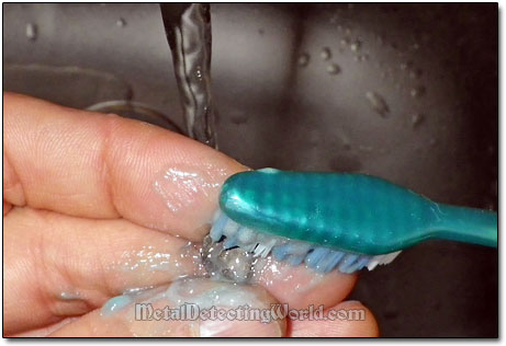 Brushing Silver Coins During and After Galvanic Cleaning