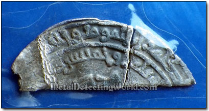 Fragmented Half of Umayuid Dirhem Hammered Under Rule of Abd-ar-Rahman III (889 – 961 AD) Is Laminated