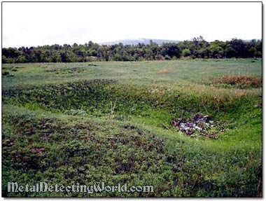 Ground Depression Indicating a Location of Homestead with Cellar Hole