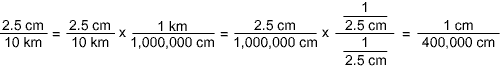 Convert Bar Scale to Representative Fraction (RF) of Map