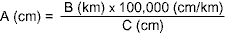 Formula for Converting Bar Scale to Representative Fraction (RF) Scale of Map