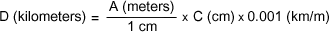 Formula for Calculating Ground Distance in Kilometers