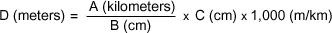 Formula for calculating ground distance in meters