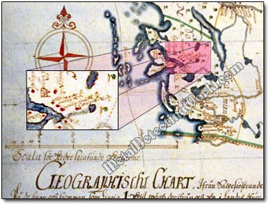 Swedish Geographic Map, circa 1600s