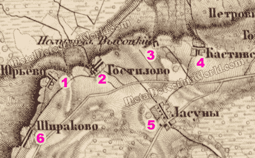 Fragment of 1850 Map of Ingermanland