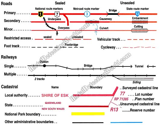 06 - Topographic Symbols of Roads, Railroads and Cadastral