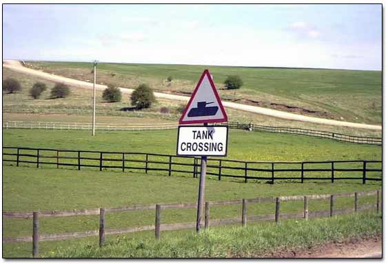 Tank Crossing Road Sign