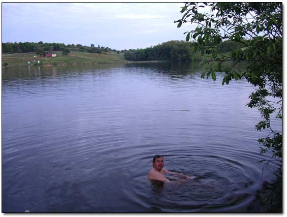 Dima Swimming in the River