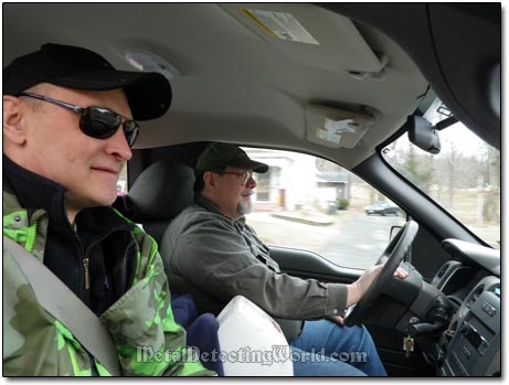 Serge and Tim Driving to Metal Detecting Site, February 2012