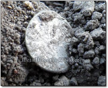 Silver Wire Hammered Coin Found in Dry Soil