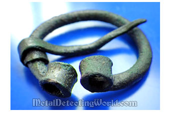 Medieval Bronze Penannular Fibula Brooch Found with XP Deus