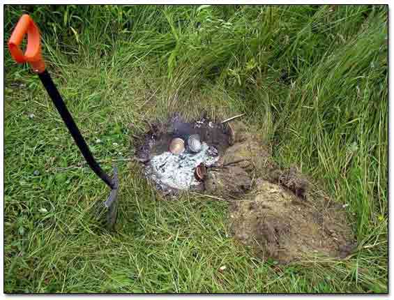 A Fire Pit Made By Cutting A Big Plug Out