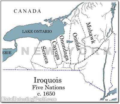 Iroquois 5 Nation Map 1650