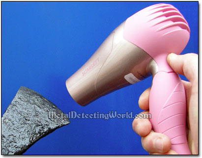 Drying Derusted Artifact with Hair Dryer