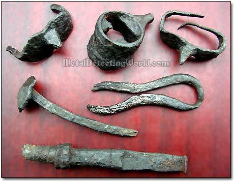 Small Iron Artefacts After Being Cleaned with Electrolysis