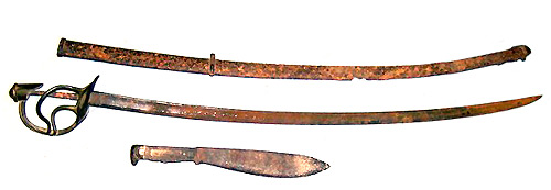 Civil War Sabre with Sheath and Knife