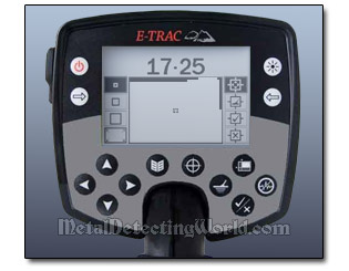 minelab E-Trac Control Panel and Edit Screen