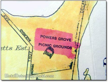 1929 Map Fragment with Picnic Grounds Indicated