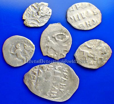 Hammered Silver Coins After Galvanic Cleaning