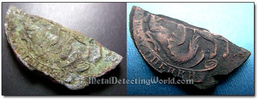18th Century Copper Coin Half Cleaned