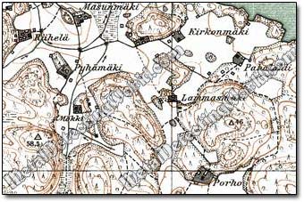 Single Homesteads on Finnish 1:20,000 Topo Map