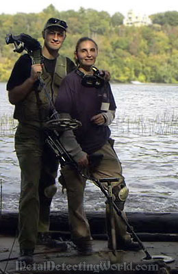 Sergei and Shelly Metal Detecting on Connecticut River's Bank