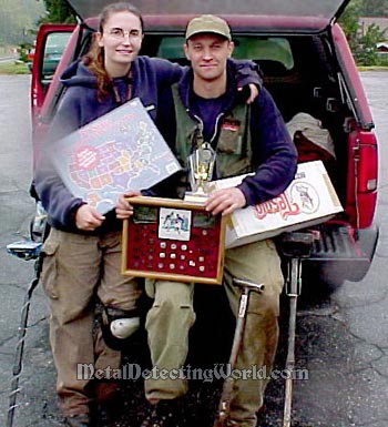 Shelly and Serge Won All Prizes at CASH BASH 2002 Metal Detecting Competition Hunt
